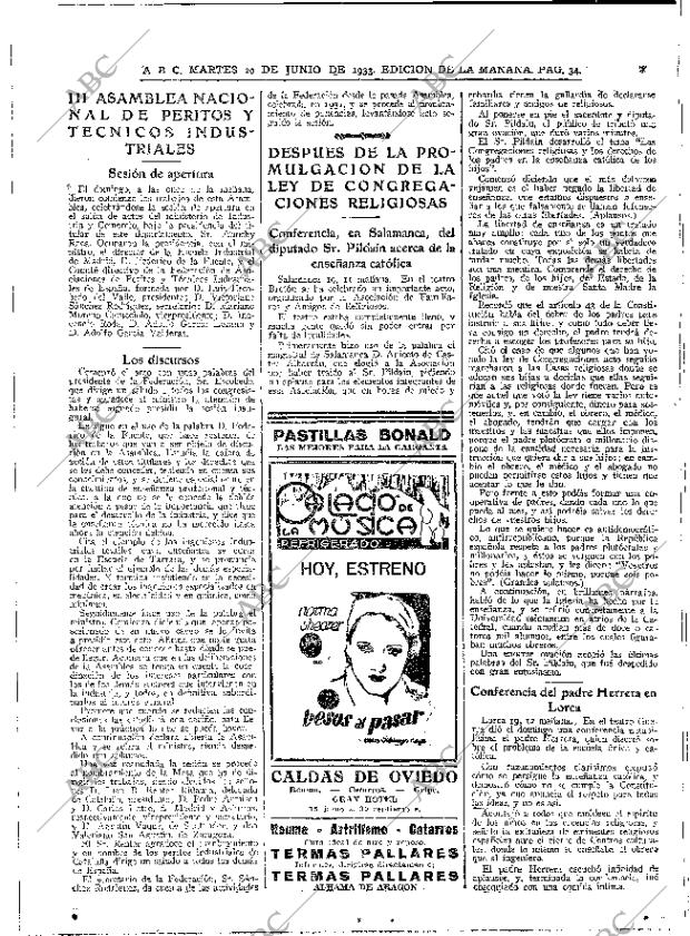 ABC MADRID 20-06-1933 página 34