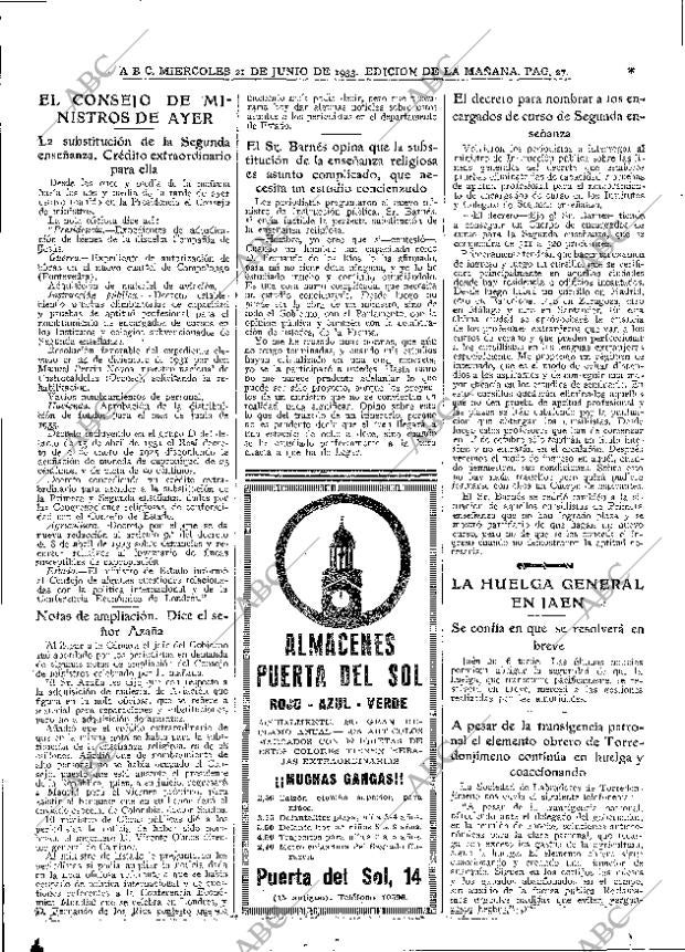 ABC MADRID 21-06-1933 página 27