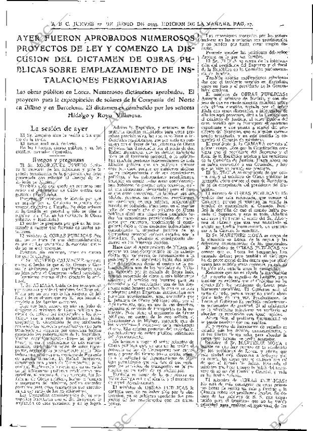 ABC MADRID 22-06-1933 página 27