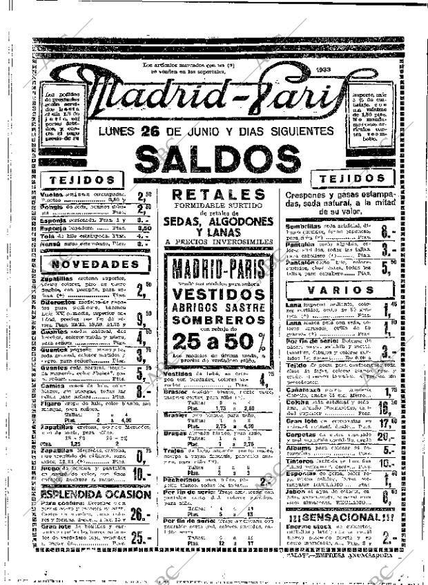 ABC MADRID 25-06-1933 página 56