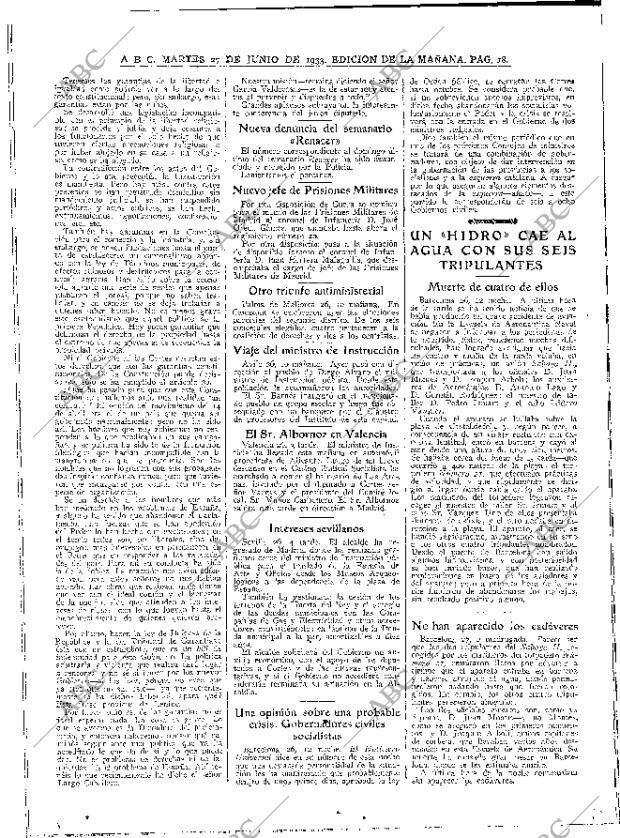 ABC MADRID 27-06-1933 página 18