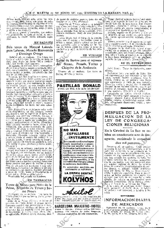 ABC MADRID 27-06-1933 página 41