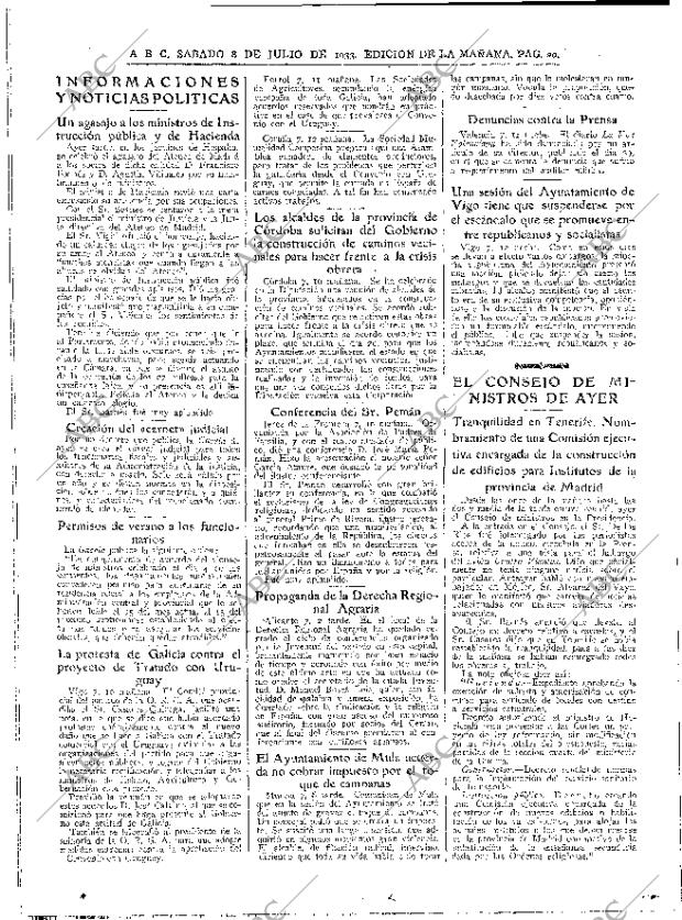 ABC MADRID 08-07-1933 página 20