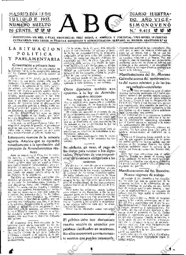 ABC MADRID 15-07-1933 página 15
