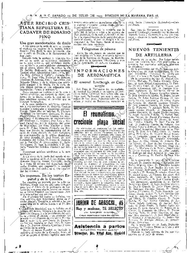 ABC MADRID 15-07-1933 página 16