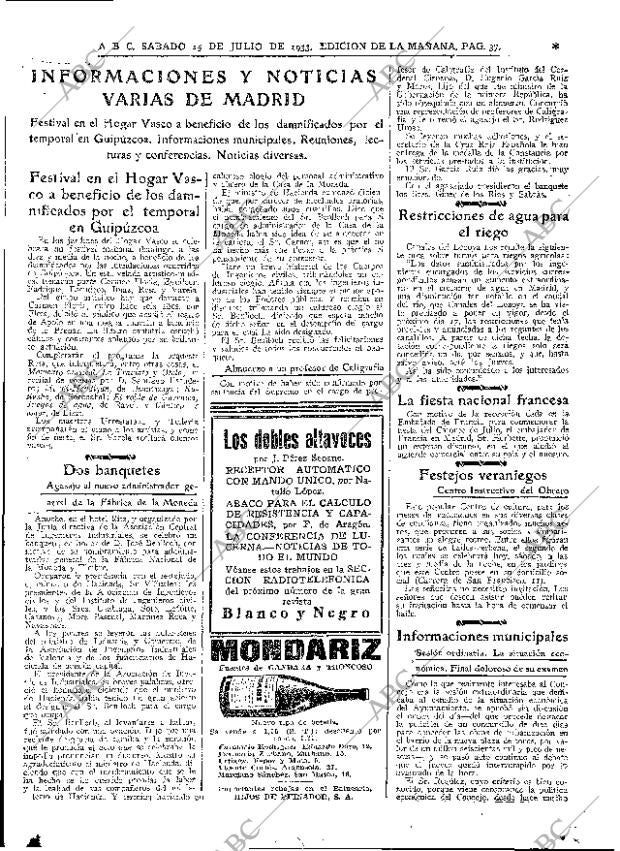 ABC MADRID 15-07-1933 página 37