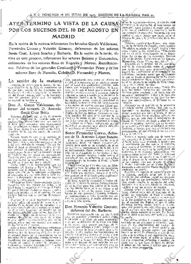 ABC MADRID 16-07-1933 página 31