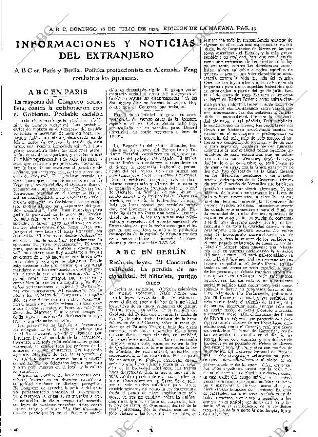 ABC MADRID 16-07-1933 página 43