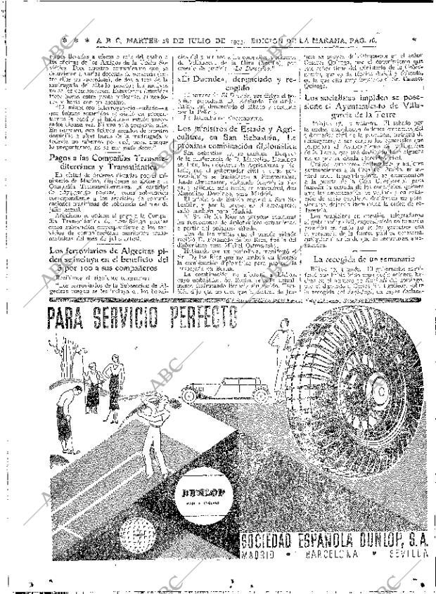 ABC MADRID 18-07-1933 página 16