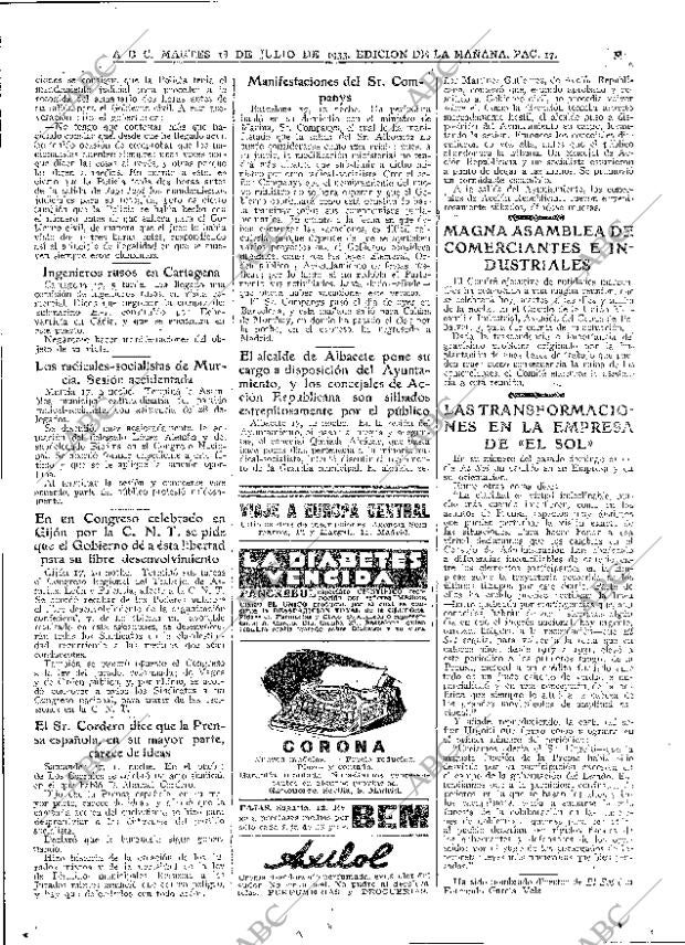 ABC MADRID 18-07-1933 página 17