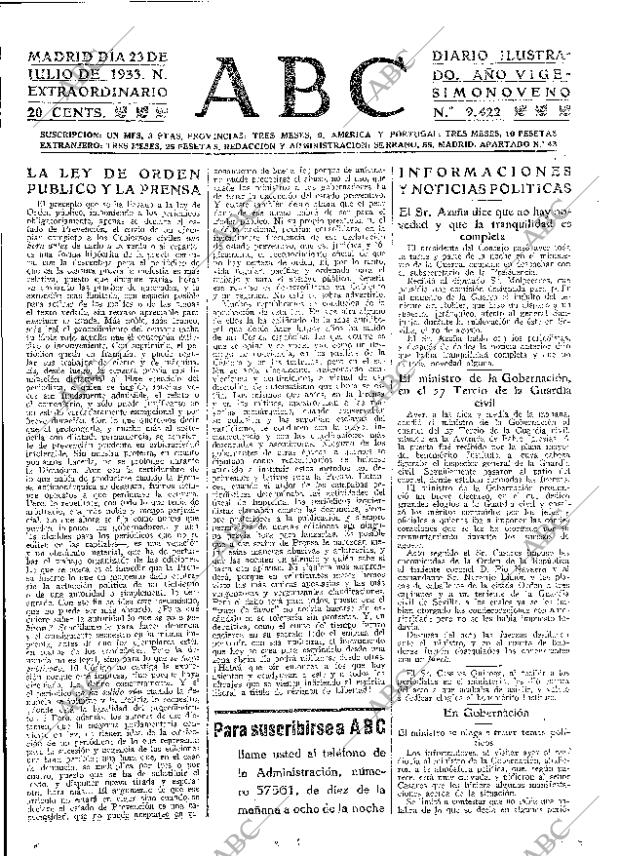 ABC MADRID 23-07-1933 página 25