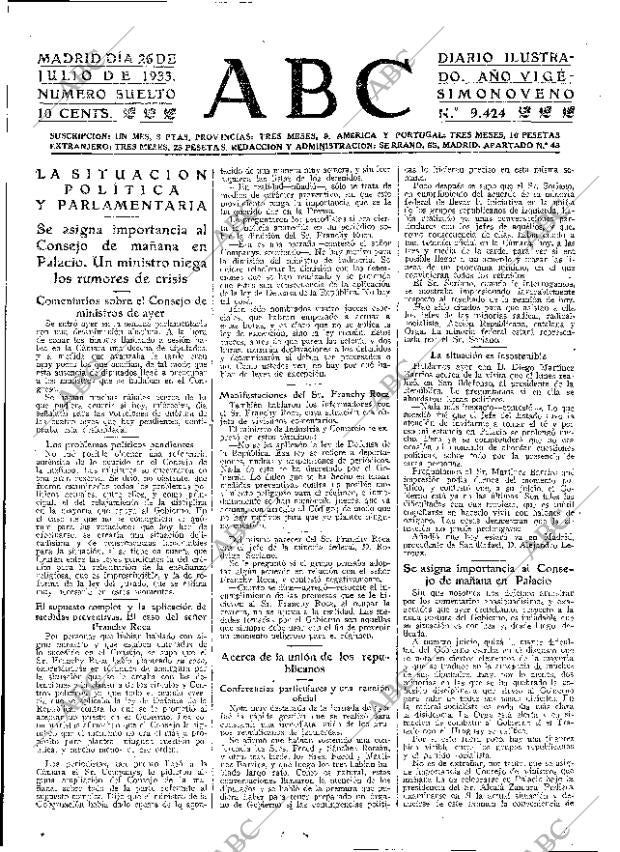 ABC MADRID 26-07-1933 página 15