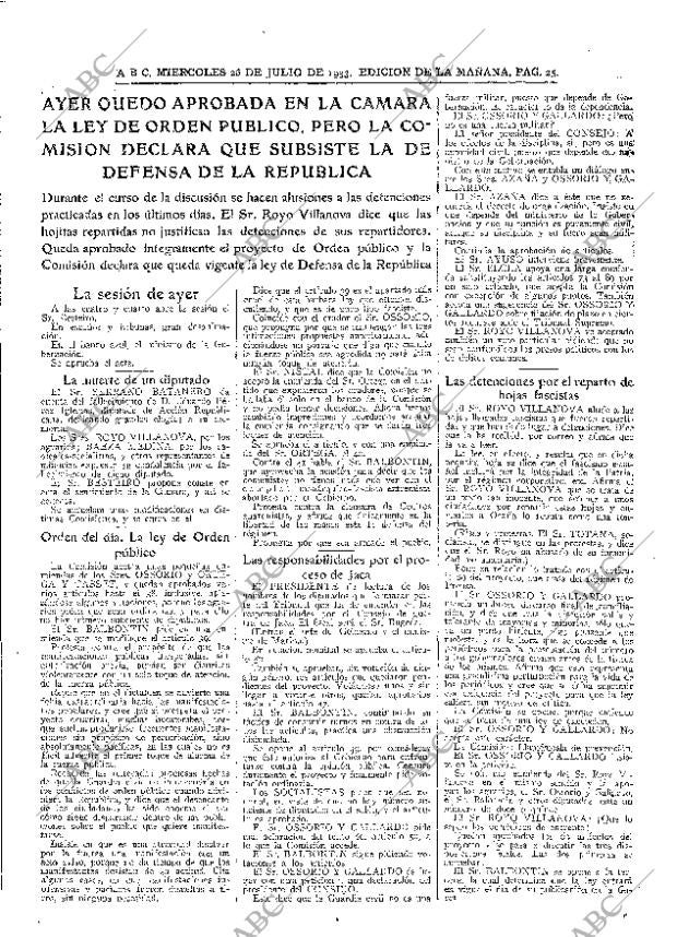 ABC MADRID 26-07-1933 página 25