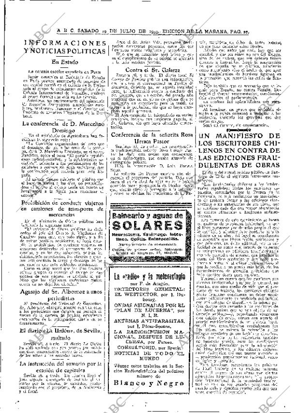 ABC MADRID 29-07-1933 página 27