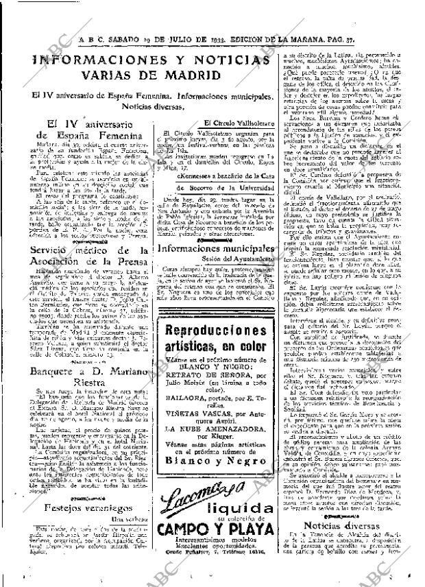 ABC MADRID 29-07-1933 página 37