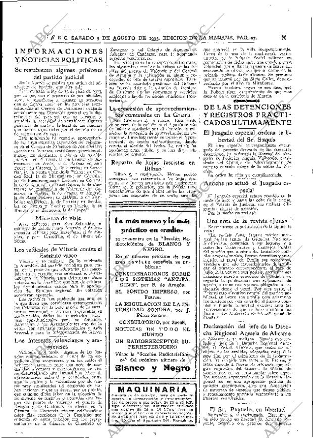 ABC MADRID 05-08-1933 página 27