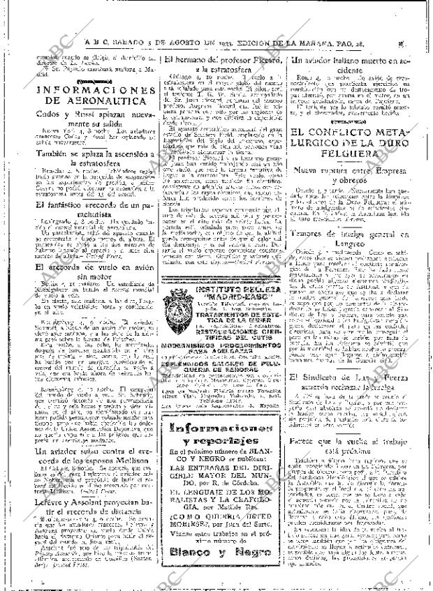 ABC MADRID 05-08-1933 página 28