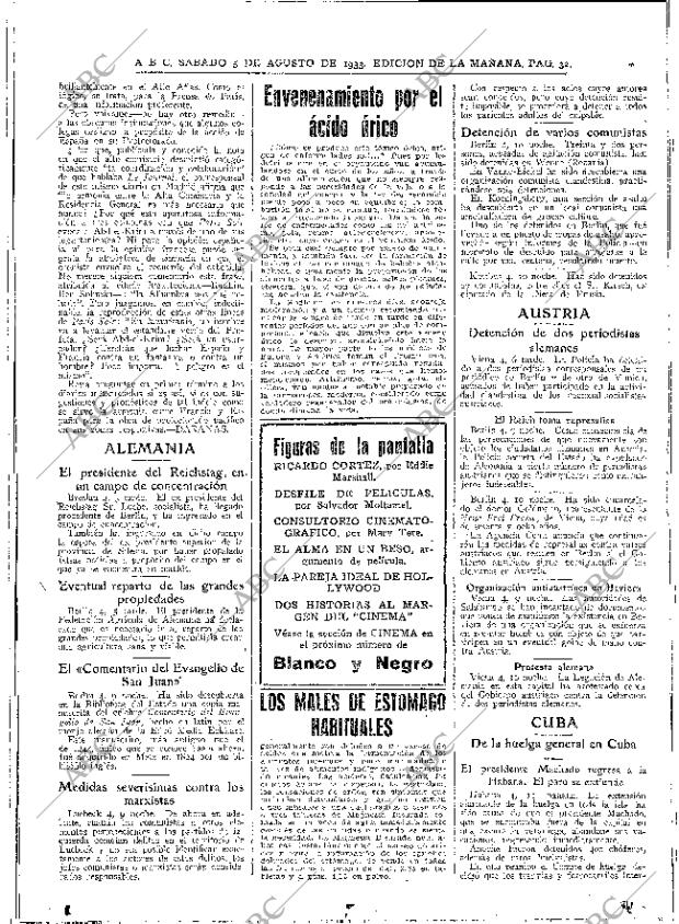 ABC MADRID 05-08-1933 página 32