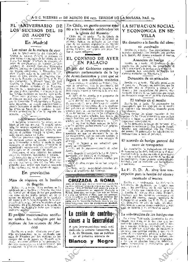 ABC MADRID 11-08-1933 página 19