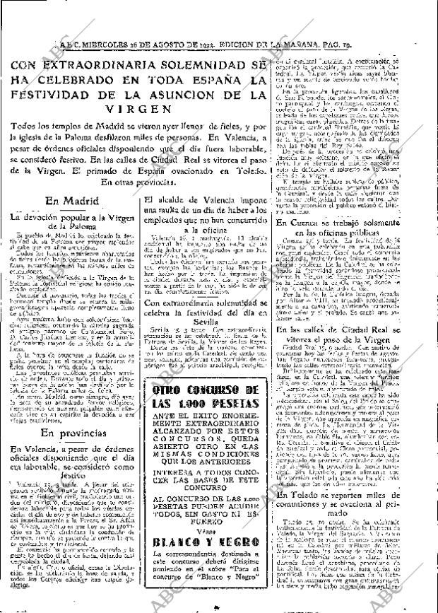 ABC MADRID 16-08-1933 página 19