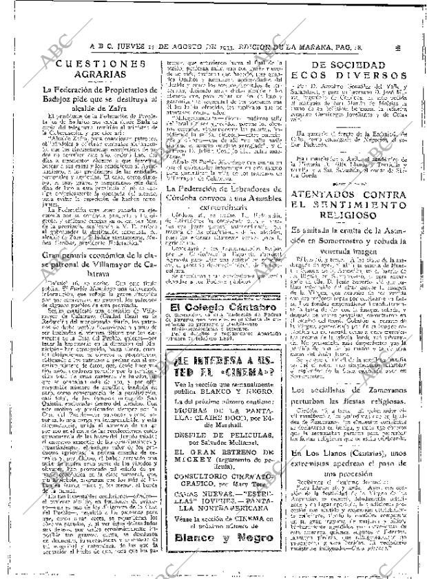 ABC MADRID 17-08-1933 página 18