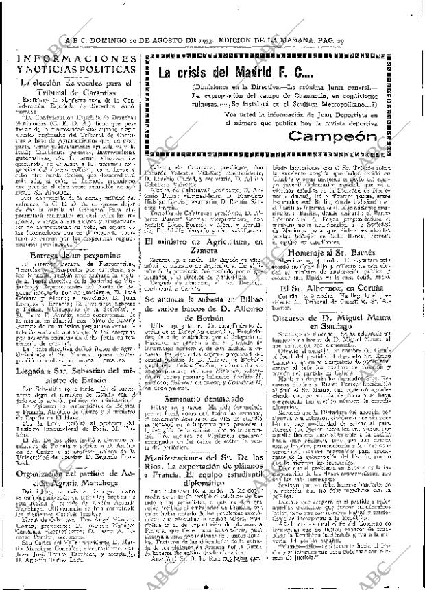 ABC MADRID 20-08-1933 página 29