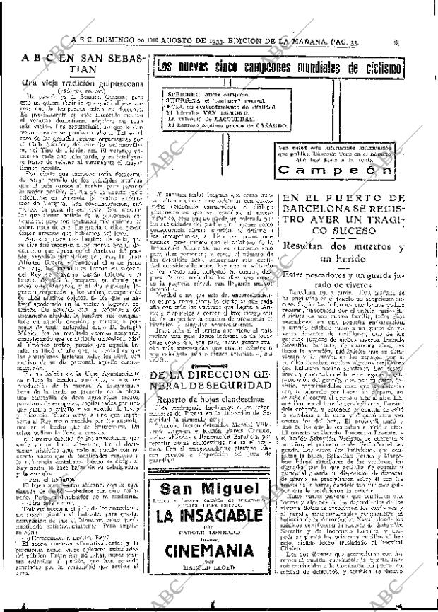 ABC MADRID 20-08-1933 página 33