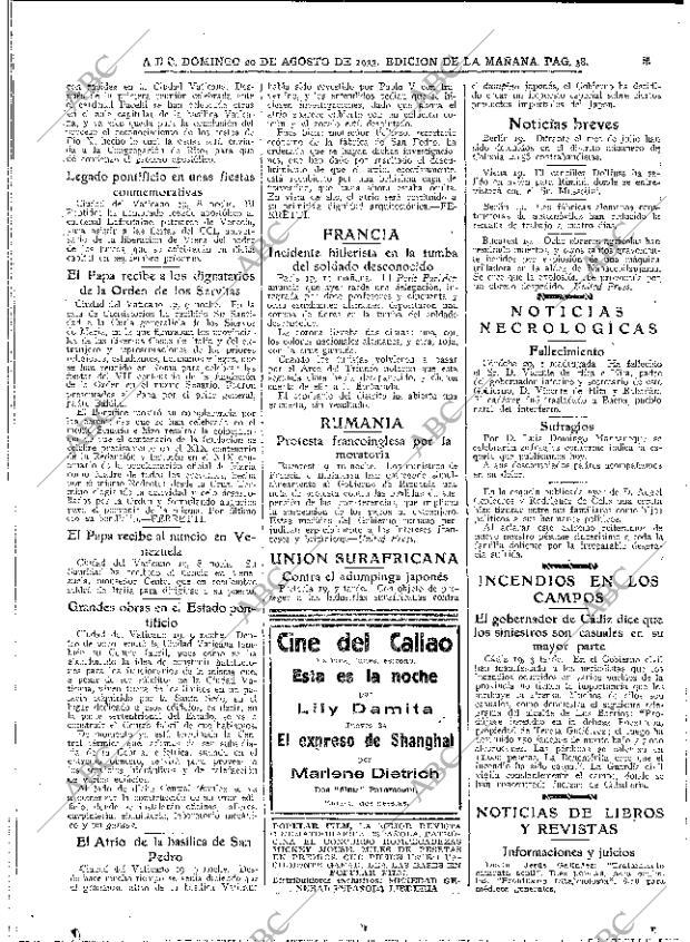 ABC MADRID 20-08-1933 página 38