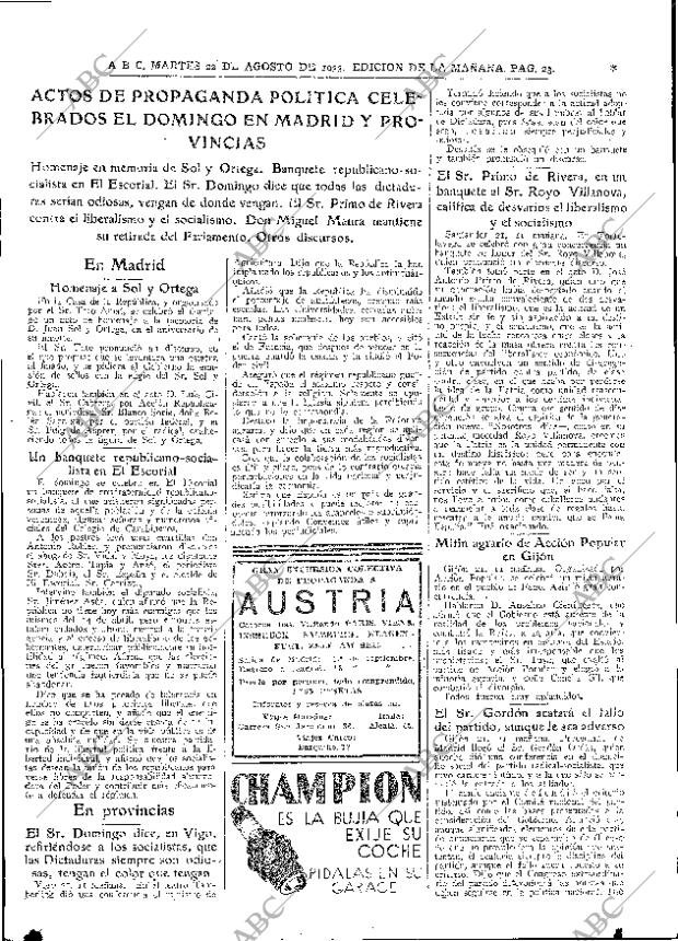 ABC MADRID 22-08-1933 página 23