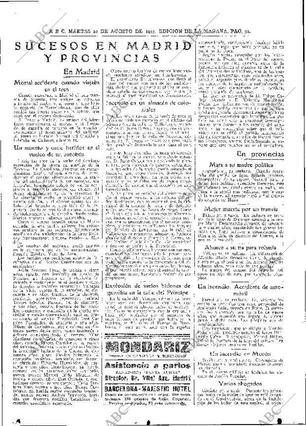 ABC MADRID 22-08-1933 página 31