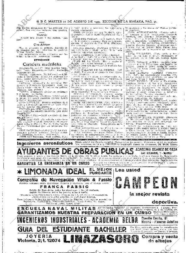 ABC MADRID 22-08-1933 página 42