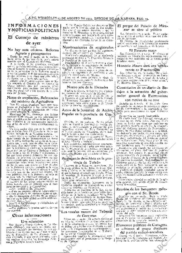 ABC MADRID 23-08-1933 página 23