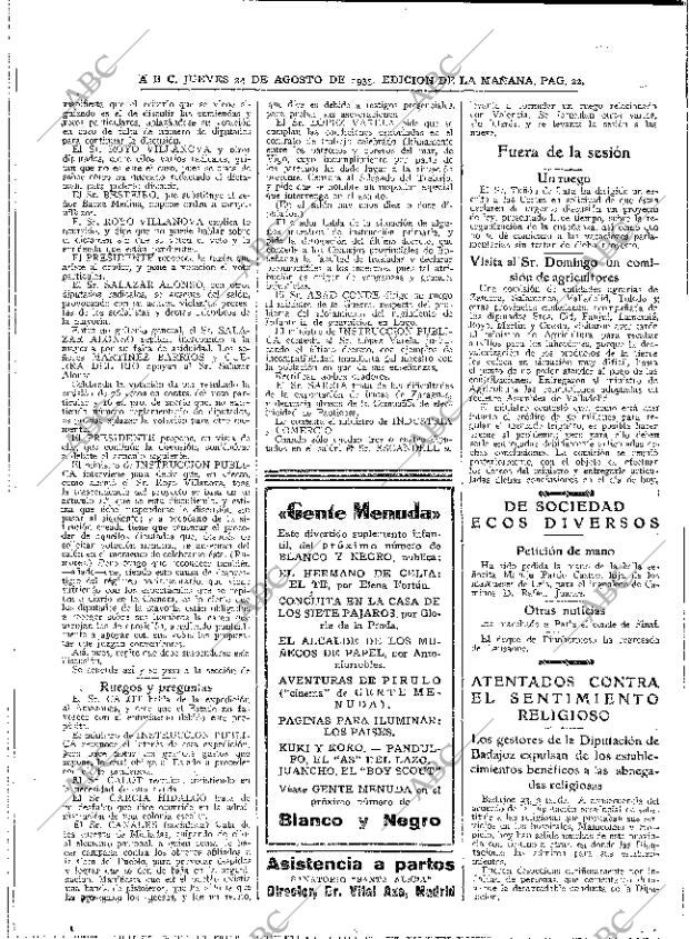 ABC MADRID 24-08-1933 página 22
