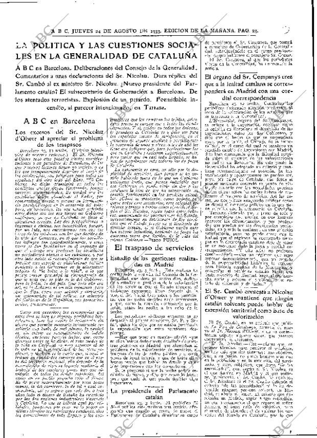 ABC MADRID 24-08-1933 página 23