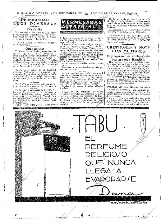 ABC MADRID 19-09-1933 página 16