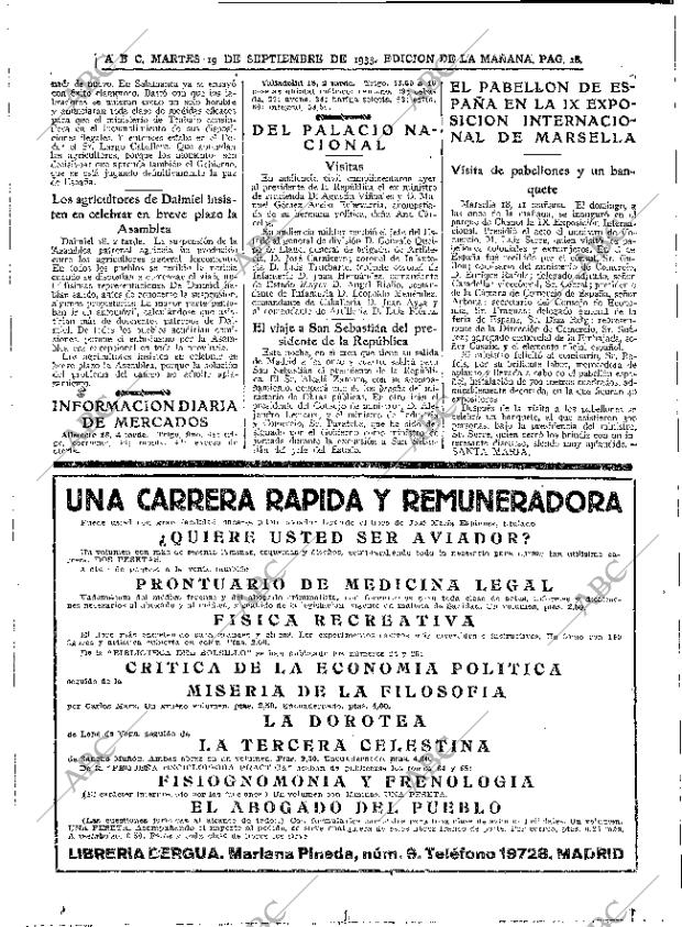 ABC MADRID 19-09-1933 página 18