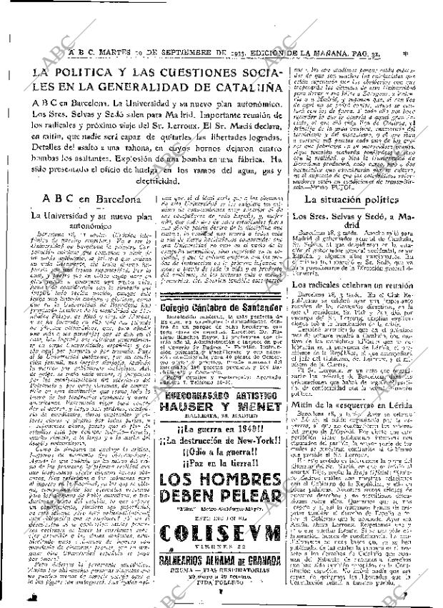 ABC MADRID 19-09-1933 página 31