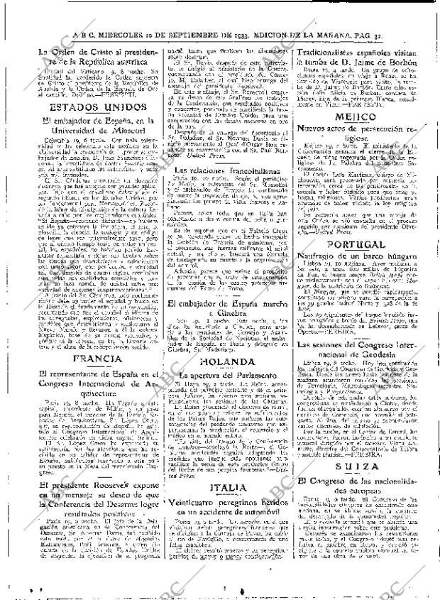 ABC MADRID 20-09-1933 página 32