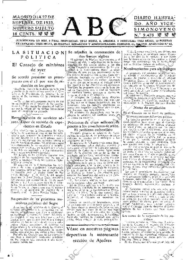 ABC MADRID 27-09-1933 página 15