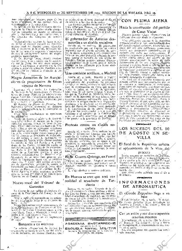 ABC MADRID 27-09-1933 página 19