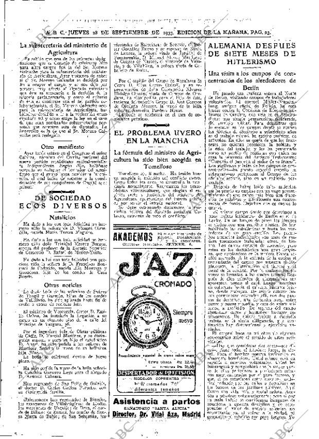 ABC MADRID 28-09-1933 página 23