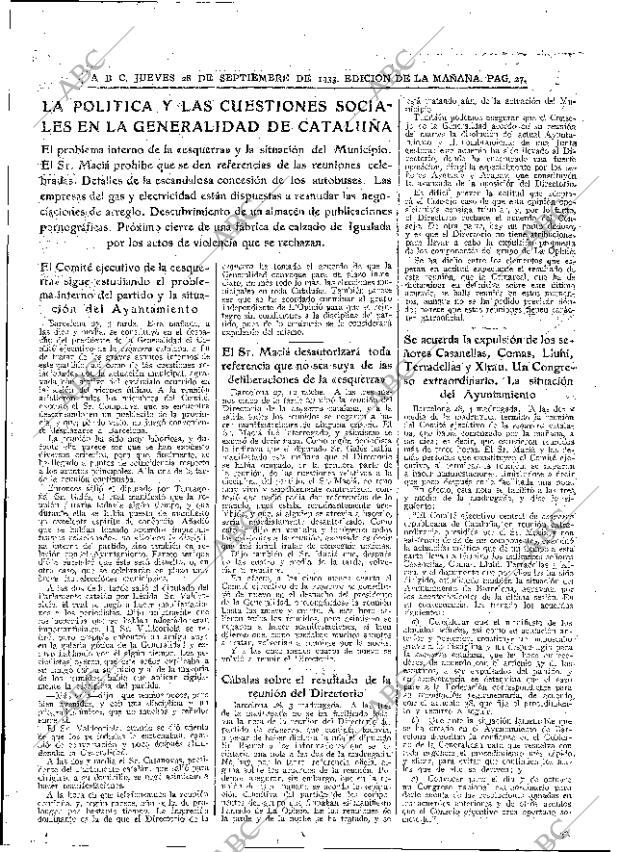 ABC MADRID 28-09-1933 página 27