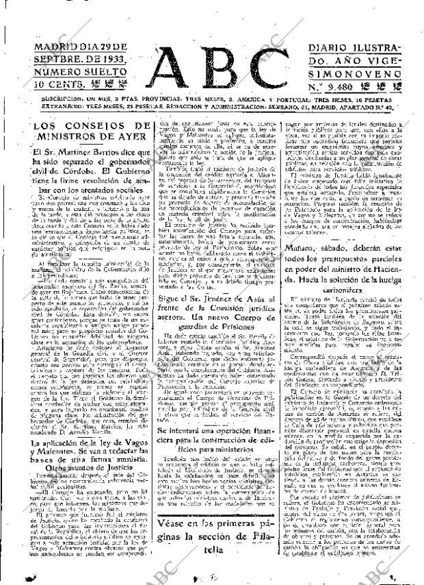 ABC MADRID 29-09-1933 página 15