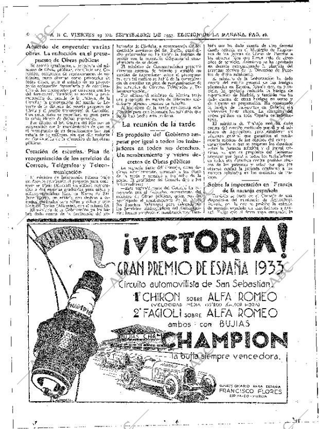 ABC MADRID 29-09-1933 página 16