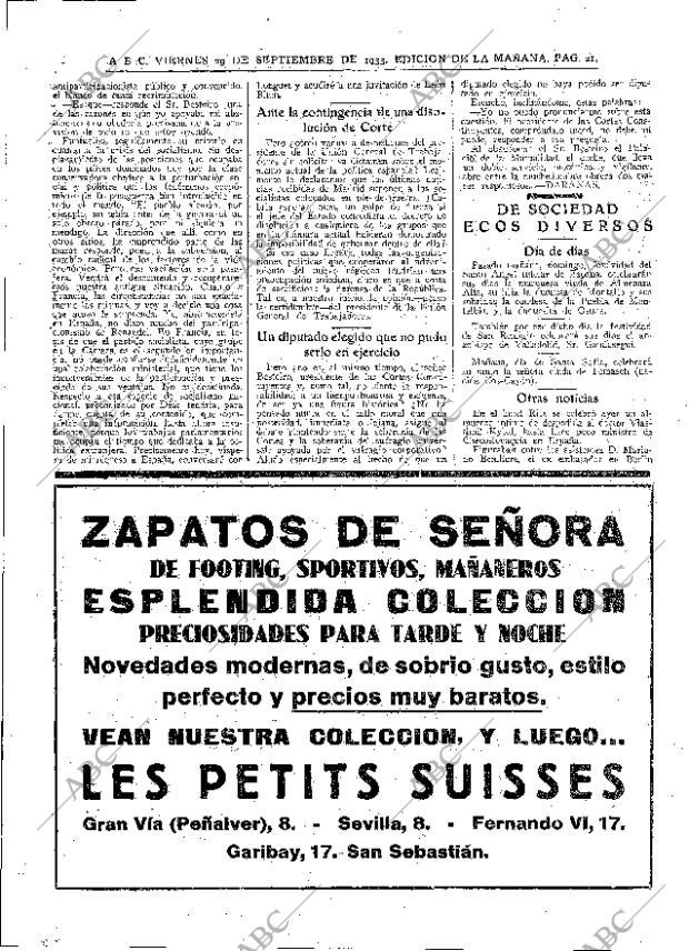 ABC MADRID 29-09-1933 página 21