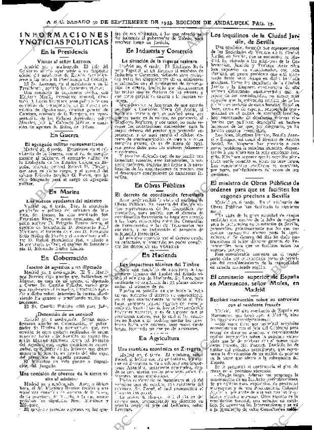 ABC SEVILLA 30-09-1933 página 17
