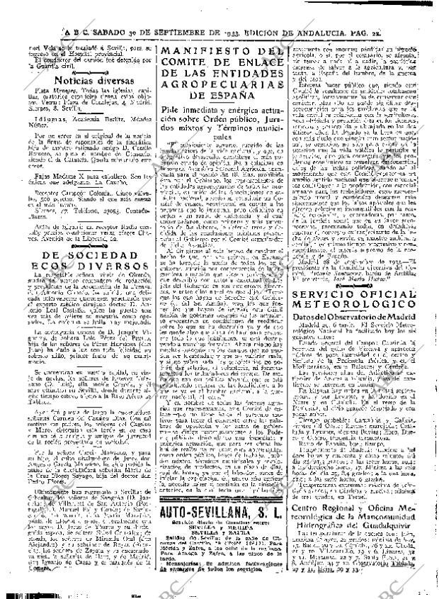 ABC SEVILLA 30-09-1933 página 22