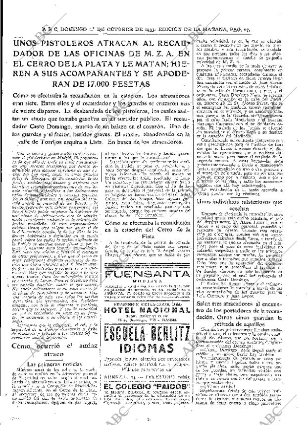 ABC MADRID 01-10-1933 página 27