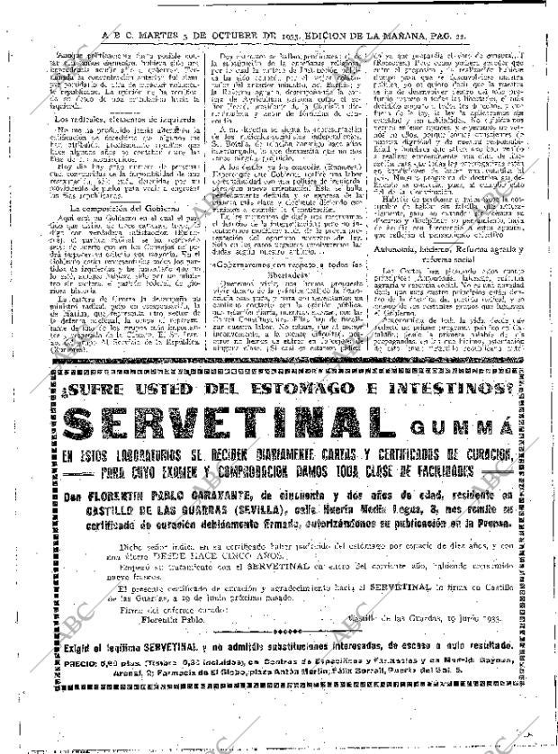 ABC MADRID 03-10-1933 página 22
