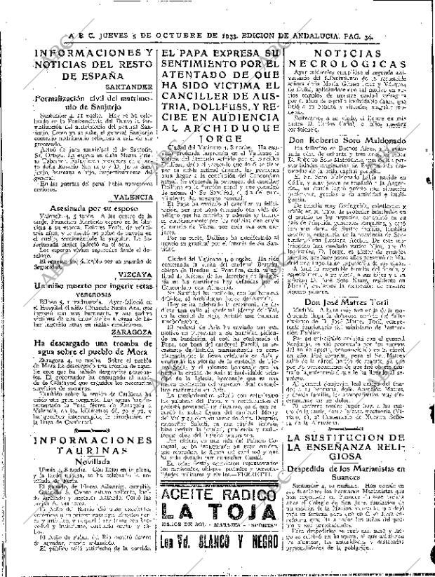ABC SEVILLA 05-10-1933 página 34
